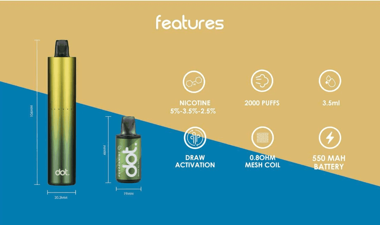 佩特里DOTMOD DOT SWITCH一次性電子煙單桿煙彈:圖片 3