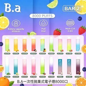 B.A一次性抛棄式電子煙8000口