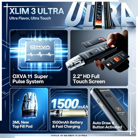 OXVA XLIM PRO 3 ULTRA 奧創小蠻牛觸屏螢幕電子煙主機空倉